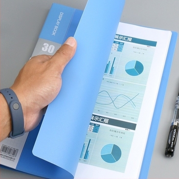 Műanyag adatfüzetmappa, 10 oldal, Data booklet 10-100 modell, vastagság 1