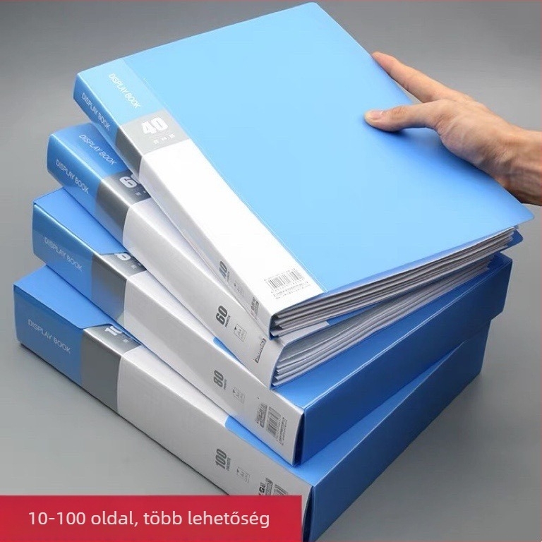 Műanyag adatfüzetmappa, 10 oldal, Data booklet 10-100 modell, vastagság 1