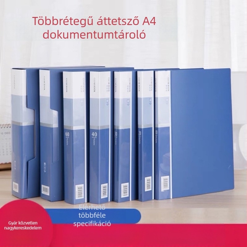 Műanyag adatfüzetmappa, 10 oldal, Data booklet 10-100 modell, vastagság 1