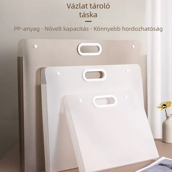 Hordozható rajzalbum kapcsos zárással, PP anyag, művészeti tároló mappa