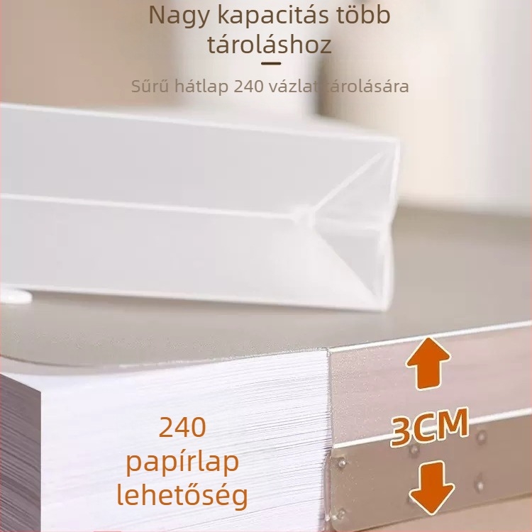 Hordozható rajzalbum kapcsos zárással, PP anyag, művészeti tároló mappa