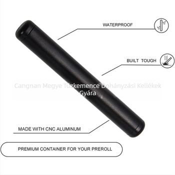 Alumínium szivar tároló cső szilikon tömítéssel, nedvességálló és ütésálló, minimalist design
