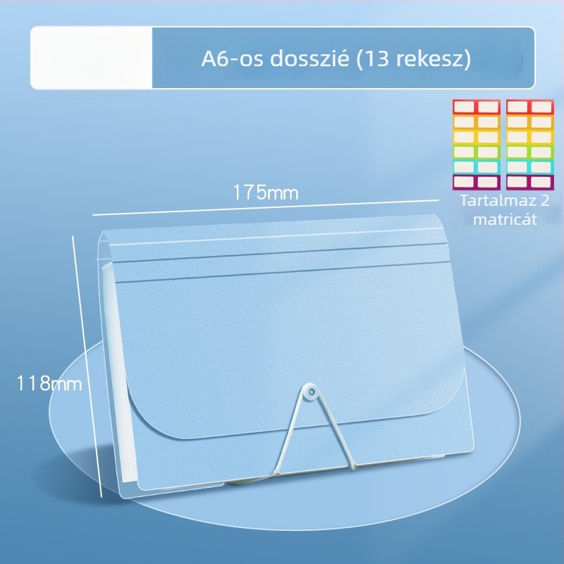 A6 mini 13-zsebes akordion mappa, PP anyag, testreszabás, logó nyomtatás (Modell sy241226)