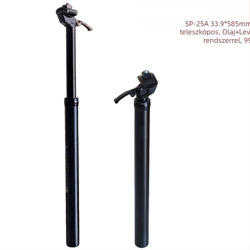 Összecsukható kerékpár üléscső állítható magassággal, olaj-gáz hibrid csillapítóval, 33,9×585 mm