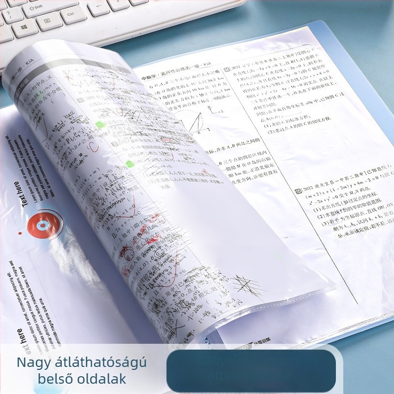 Jiyu A4 Morandi dosszié átlátszó betétekkel, több rekesszel kotta- és dokumentumokhoz, bizonyítványokhoz és vizsgadolgozatokhoz