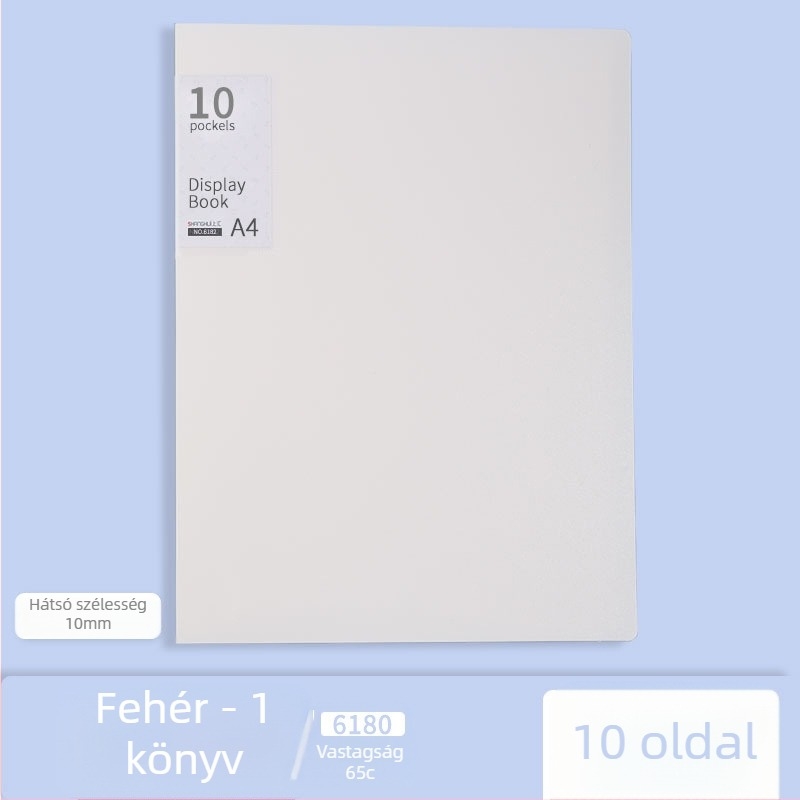 Jiyu A4 Morandi dosszié átlátszó betétekkel, több rekesszel kotta- és dokumentumokhoz, bizonyítványokhoz és vizsgadolgozatokhoz