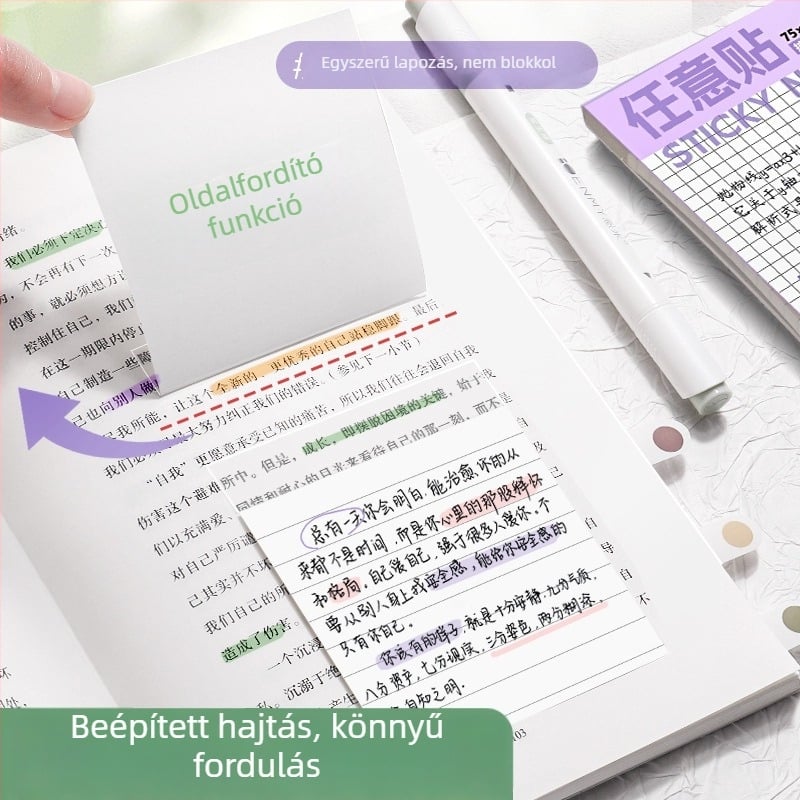 Átlátszó, bővíthető Post-it jegyzetek törölhető helyesbítő matricákkal