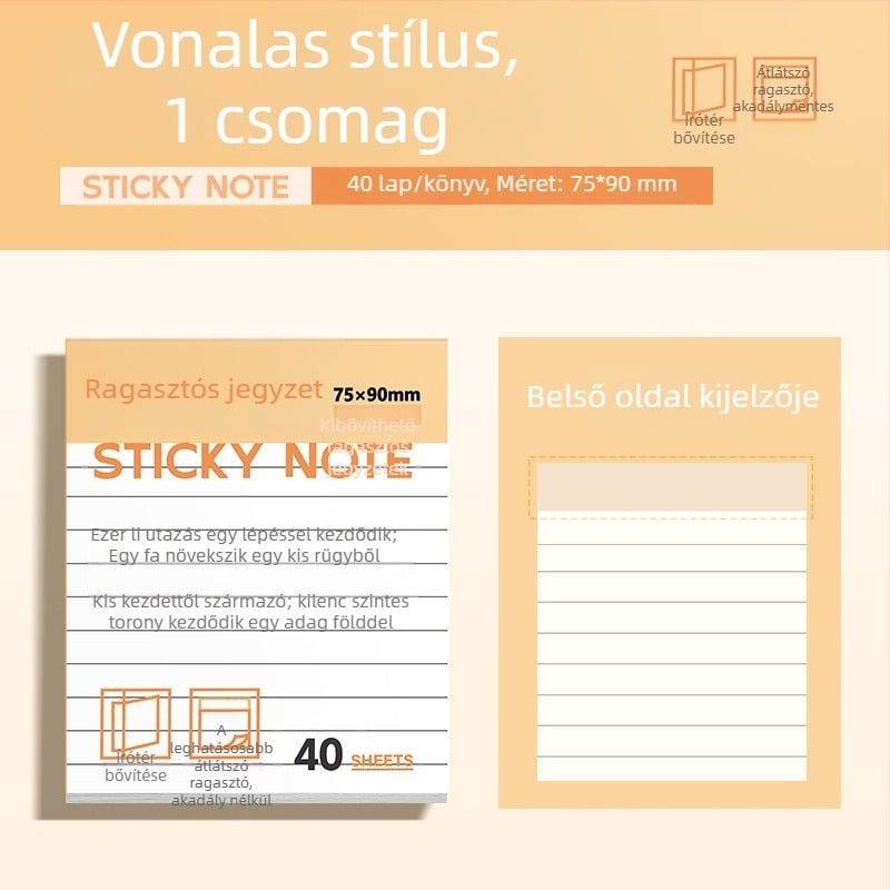 Átlátszó, bővíthető Post-it jegyzetek törölhető helyesbítő matricákkal