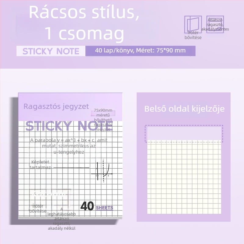 Átlátszó, bővíthető Post-it jegyzetek törölhető helyesbítő matricákkal
