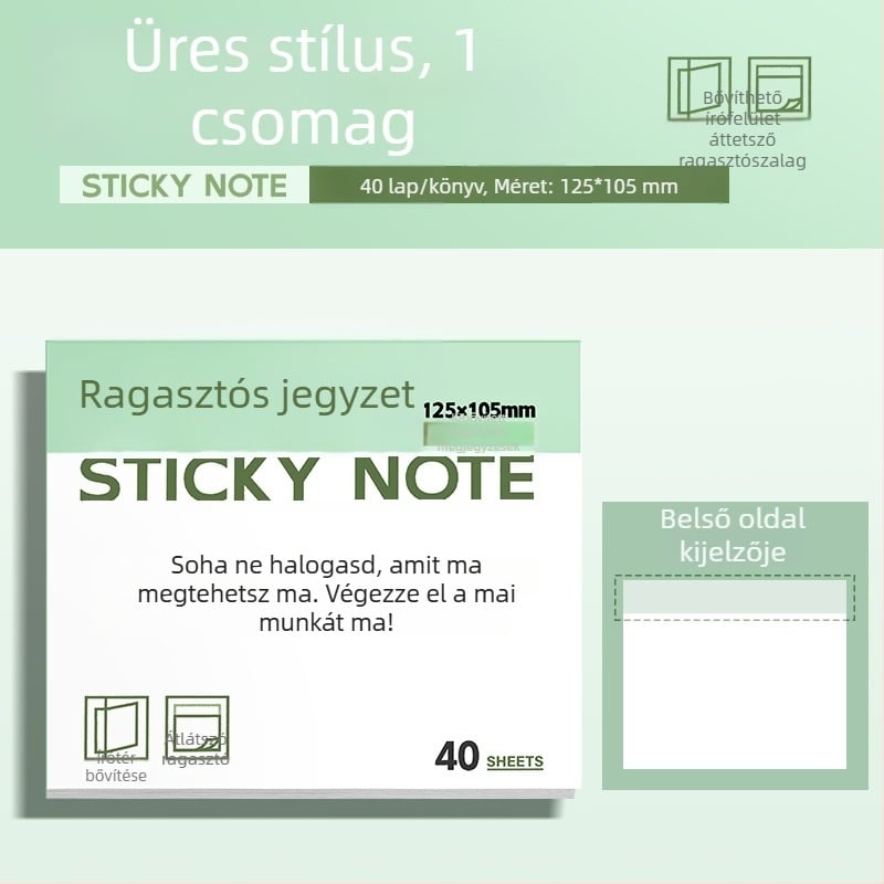 Átlátszó, bővíthető Post-it jegyzetek törölhető helyesbítő matricákkal