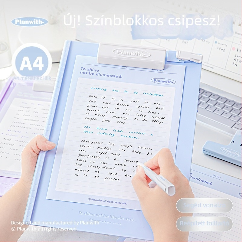 Planwith műanyag klipsz írófelülethez, egyrészes zár, logó nélkül, testreszabás nélkül