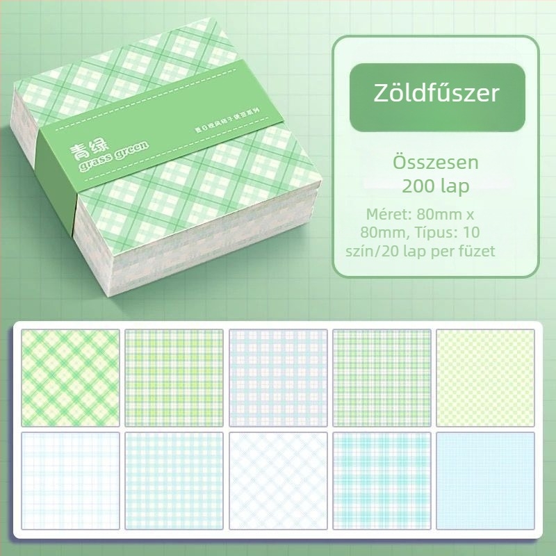 Tervszerű jegyzetlapok kockás mintával, ragasztó nélküli, 200 oldal, alapcsomagolás, Truecolor