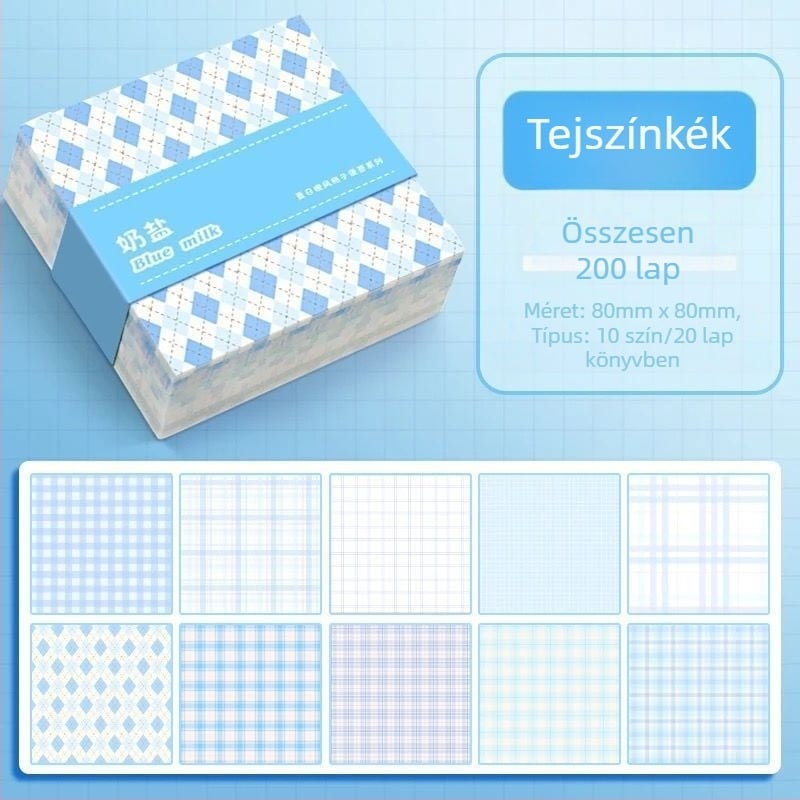 Tervszerű jegyzetlapok kockás mintával, ragasztó nélküli, 200 oldal, alapcsomagolás, Truecolor