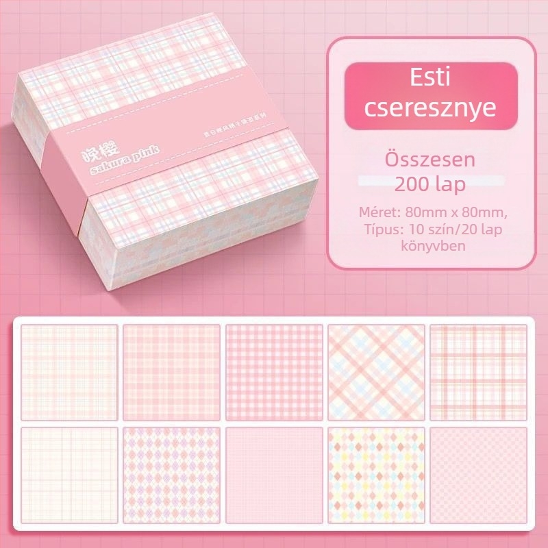 Tervszerű jegyzetlapok kockás mintával, ragasztó nélküli, 200 oldal, alapcsomagolás, Truecolor