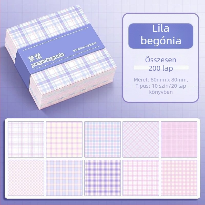 Tervszerű jegyzetlapok kockás mintával, ragasztó nélküli, 200 oldal, alapcsomagolás, Truecolor