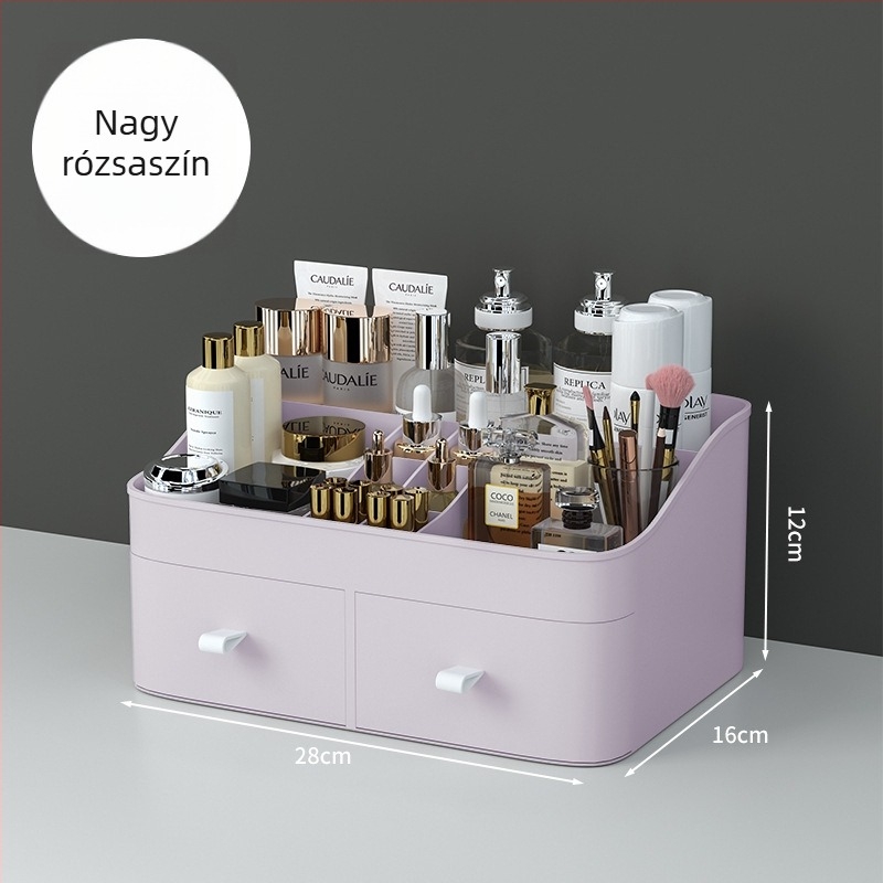 Asztali kozmetikai tároló, porálló műanyag szervező kozmetikumokhoz, északi stílusban