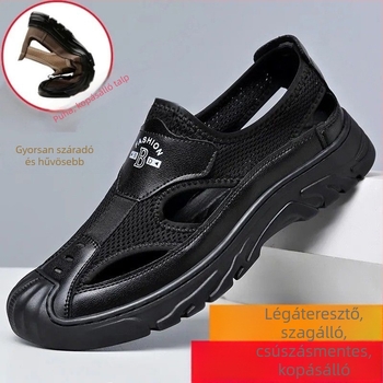 Férfi PVC szandálok, slip-on, légáteresztő és csúszásmentes, zárt orr, tavasz 2025
