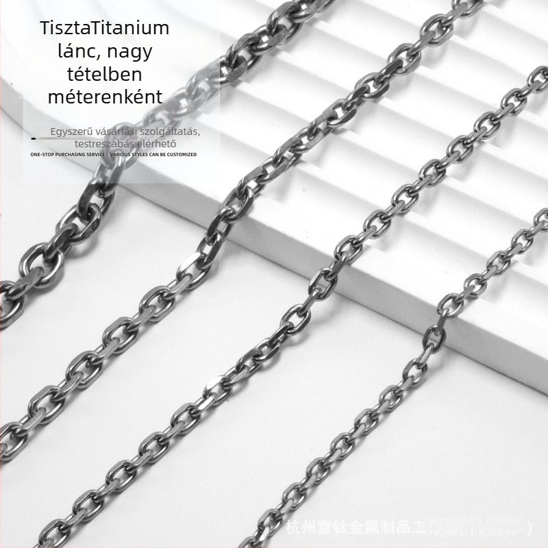 Taijiao lánc tiszta titánból, könnyű és korrózióálló, elektroplakált fém ékszer nőknek és férfiaknak