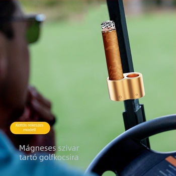 Mágneses szivar tartó golfkocsikhoz, dupla lyukú, alumínium, egyszerű stílus