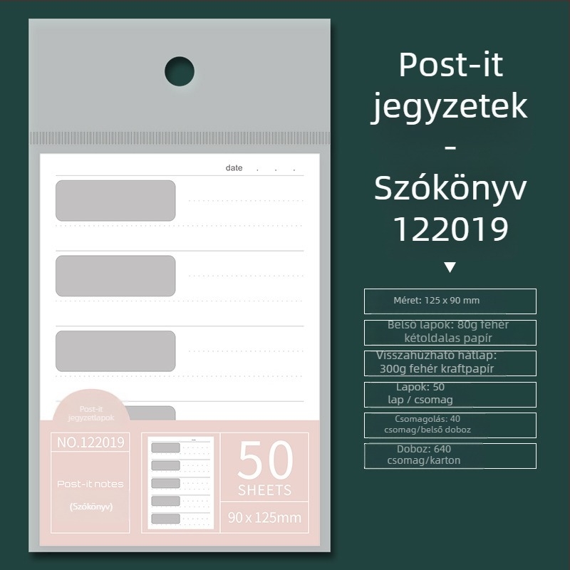SENMU többfunkciós poszt-it jegyzetfüzet – hordozható, 50 oldal, öntapadó, IP engedély: Nem