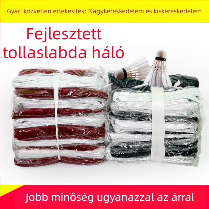 Badminton háló – Polipropilén kötés nélküli háló, Márka Aerobics, Nyomtatott logó, Testreszabás elérhető, Alkalmas badmintonhoz, tenishez és más labdajátékokhoz