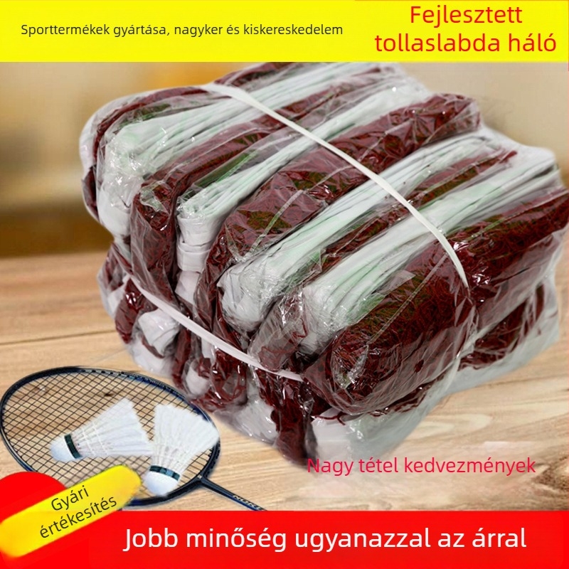 Badminton háló – Polipropilén kötés nélküli háló, Márka Aerobics, Nyomtatott logó, Testreszabás elérhető, Alkalmas badmintonhoz, tenishez és más labdajátékokhoz