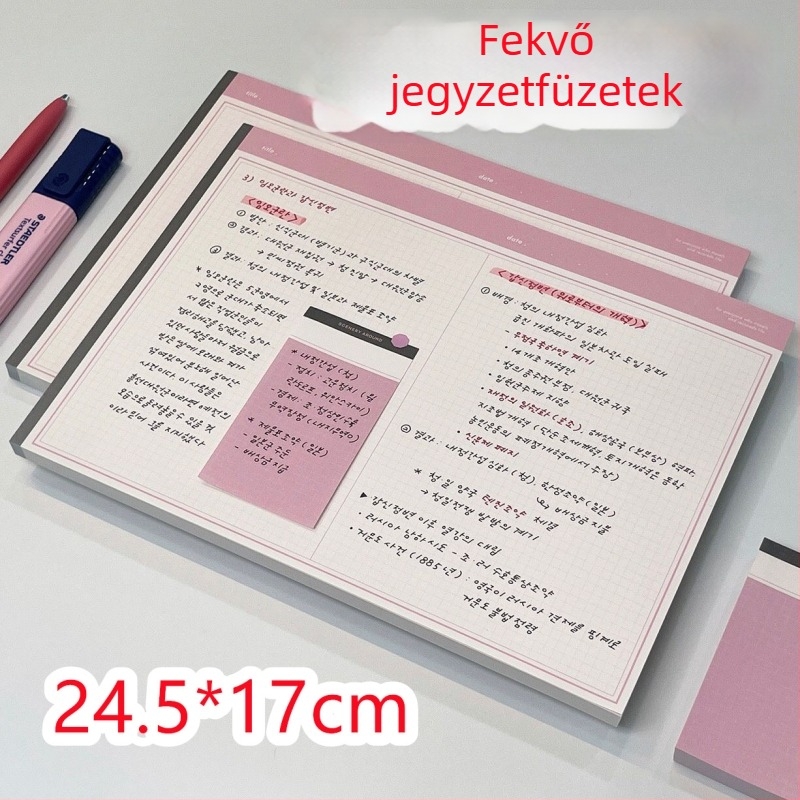 Füzet vízszintes formátumban, perforált oldalakkal, prémium a tanuláshoz, ultra vastag papír, papírtégla forma