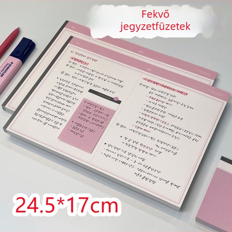 Füzet vízszintes formátumban, perforált oldalakkal, prémium a tanuláshoz, ultra vastag papír, papírtégla forma