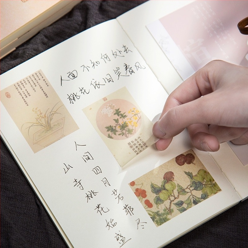 Ősi kínai stílusú notesz üres belső oldalakkal, ragasztott kötés, papíralapú borító, 100–200 oldal