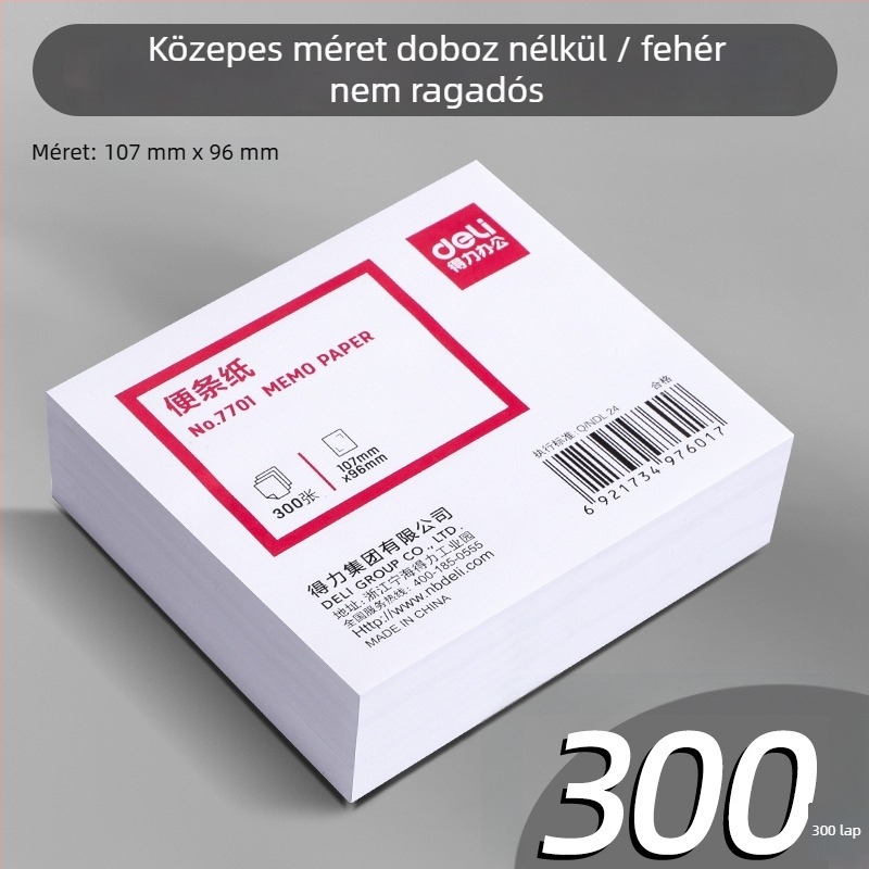 Jegyzetlapok dobozos készlet, 300 lap, ragasztó nélküli