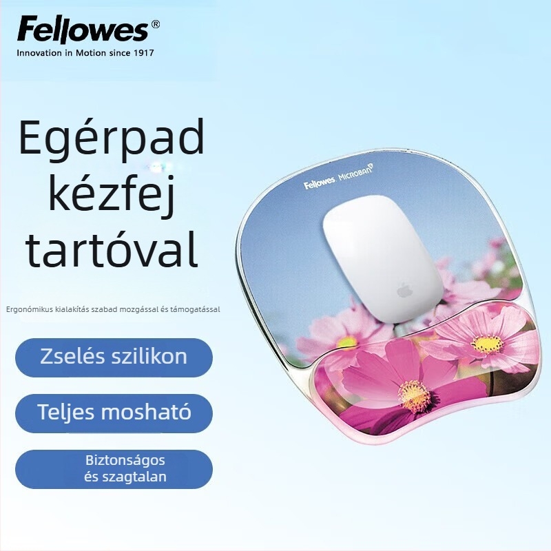 Nagy gumiból készült csuklótámasz egérhez – irodai és játékos használatra, egyoldalas, csuklótámasz, modell 91177