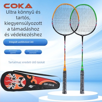 Coca márkájú tollasütő acélötvözet kerettel, nylon húrokkal, kezdőknek, 95–100 g, markolat vastagsága G5