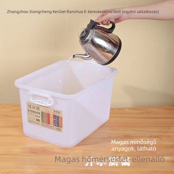 Rizstároló – nedvességálló, rovarbiztos, zárható műanyag tartály, kapacitás ≤4 L alatt