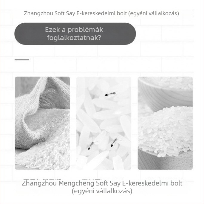Rizstároló – nedvességálló, rovarbiztos, zárható műanyag tartály, kapacitás ≤4 L alatt