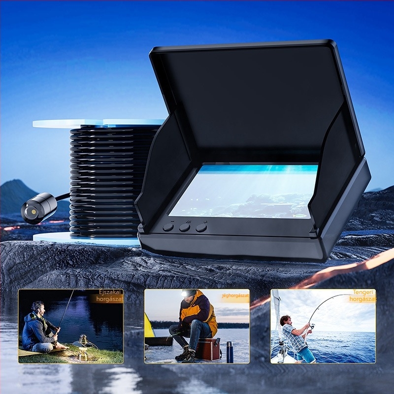 HD alatti halfigyelő kamera éjszakai látással és ultra–széles látómezővel; mélységtartomány 0.6–30 m; DC 10–18 V tápegység; márka Zhi Yi.