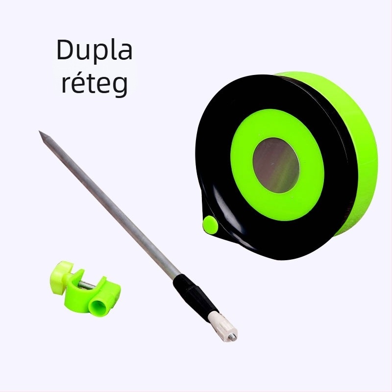 Zöld mágneses kétszintes etetőtál háromszintű dizájnnal és földelő kampóval
