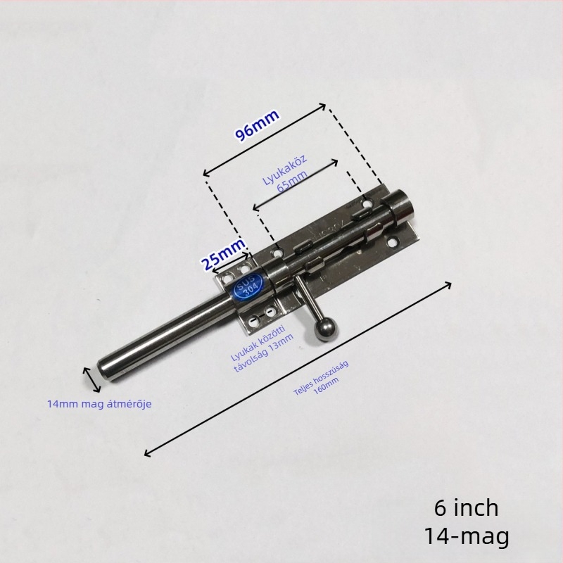 Ég és Föld típusú ajtózár-készlet, rozsdamentes acél, polírozott felület, felső és alsó záróegység porvédő kupakkal