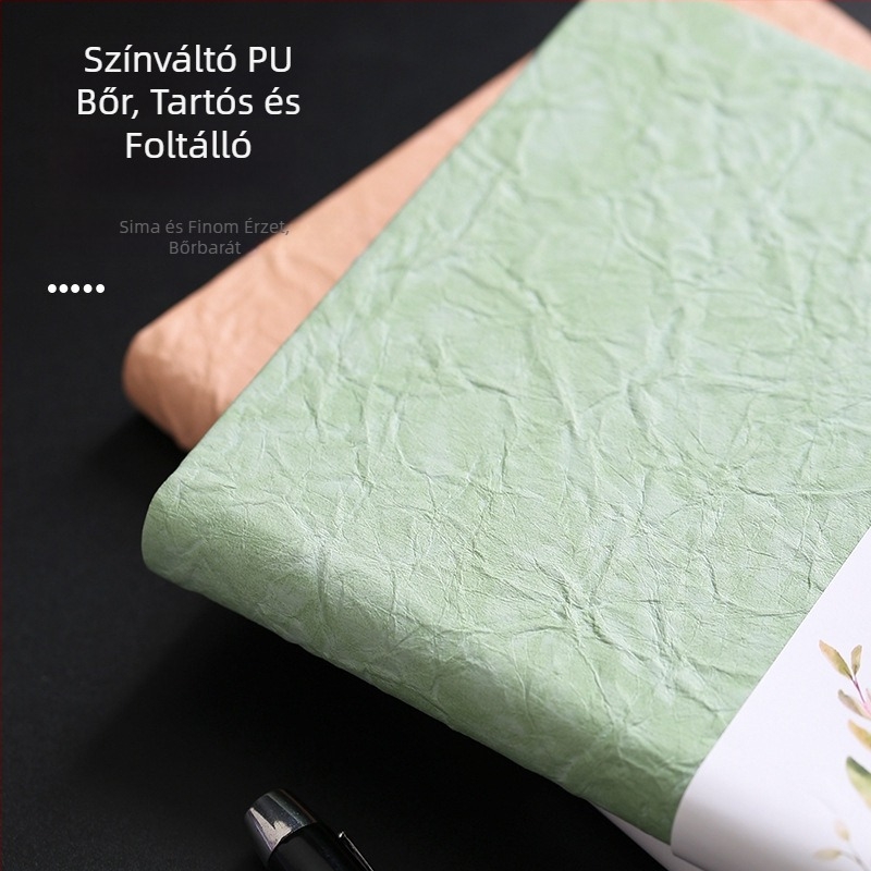 Jegyzetfüzet, PU borító, ragasztott zárkötés, Forest papír, 120 g, kreatív trendstílus