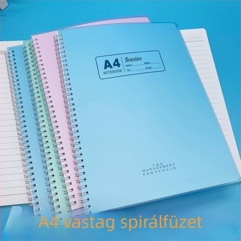 Shenshi 63-as sor spirálfüzet PP fedéllel, méretek A4, A5, B5 és A7, hordozható zsebfüzet