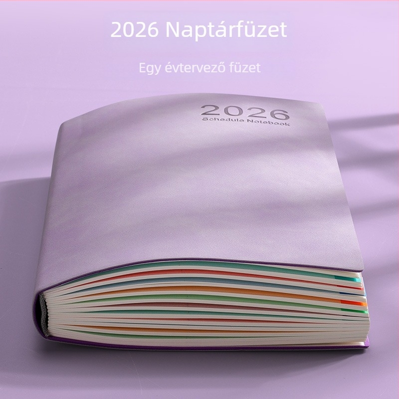 Üzleti jegyzetfüzet 2026: naptár, naponta egy oldal, önfegyelem és hatékonyság naplója (Dowling papír, 80 g; 200–300 oldal; kötés: varrott; borító: bőr)