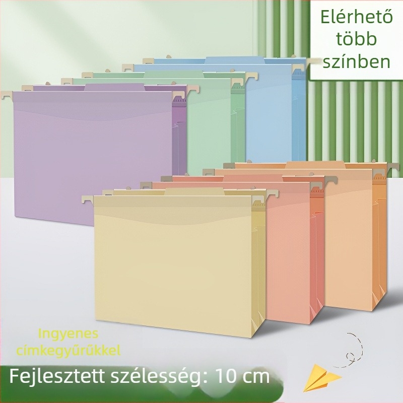 Gyorsklip fali fájlokhoz, függő állvány osztályozó címkékkel, PP anyag, modell 260112
