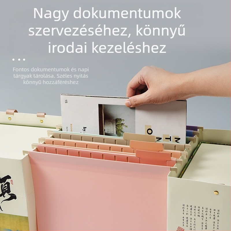 Gyorsklip fali fájlokhoz, függő állvány osztályozó címkékkel, PP anyag, modell 260112
