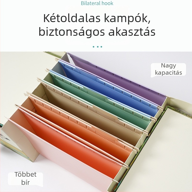 Gyorsklip fali fájlokhoz, függő állvány osztályozó címkékkel, PP anyag, modell 260112