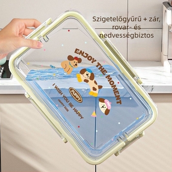 Hűtőszekrény Crisper doboz - Átlátszó zárt, élelmiszer-minőségű műanyag, hordozható, kétajtós tároló zöldségek és gyümölcsök számára