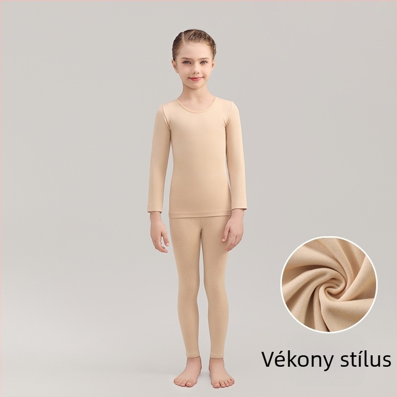 Lányok balettalapréteg felső fleece-béléssel téli edzésekhez, 3–8 éveseknek