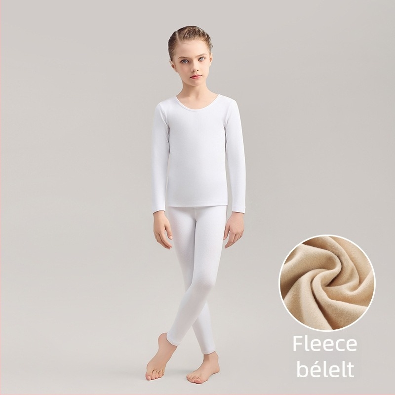 Lányok balettalapréteg felső fleece-béléssel téli edzésekhez, 3–8 éveseknek
