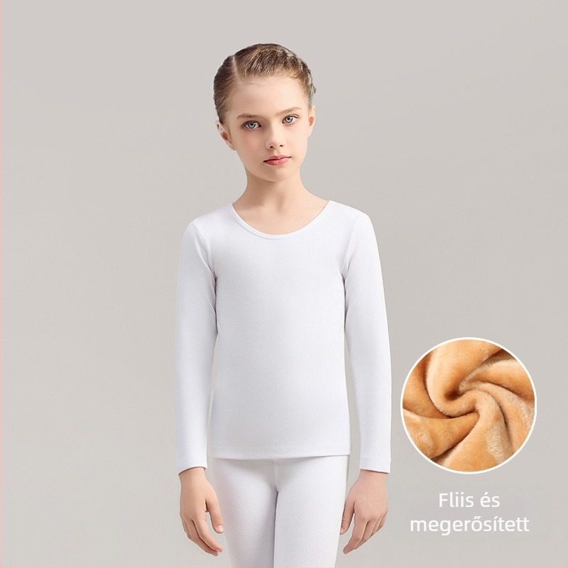 Lányok balettalapréteg felső fleece-béléssel téli edzésekhez, 3–8 éveseknek