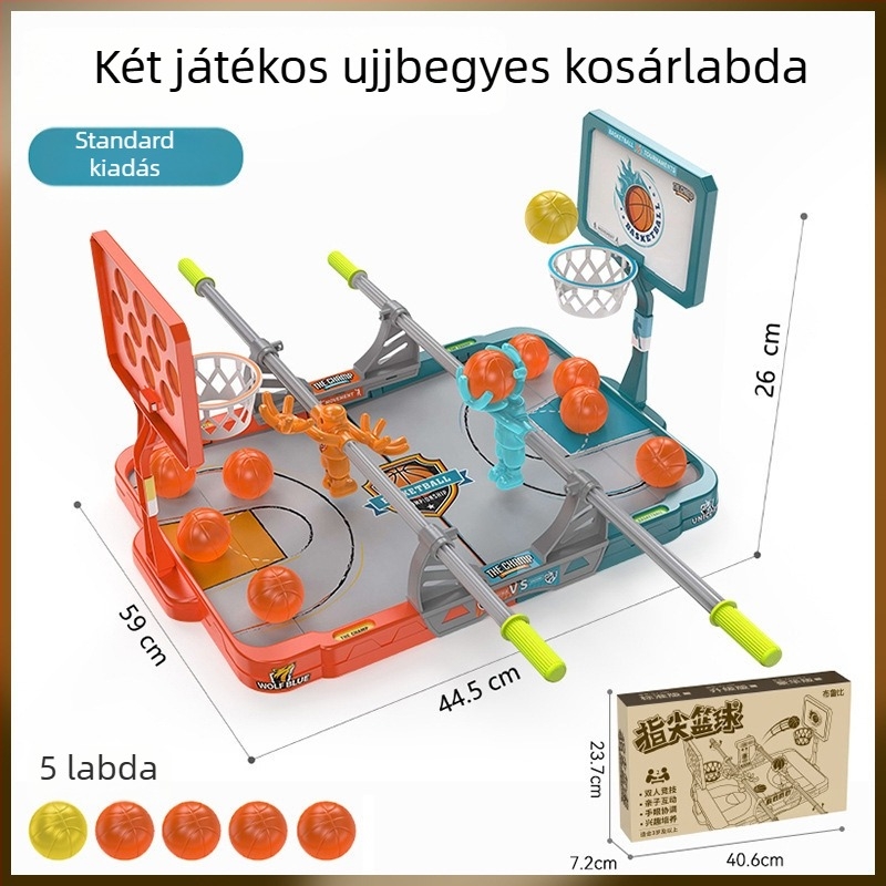 Gyerekeknek szóló ujjbegyes kosárlabdaasztal – beltéri interaktív párbaj időmérővel, 4–6 éveseknek