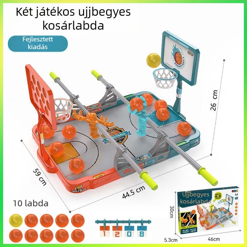 Gyerekeknek szóló ujjbegyes kosárlabdaasztal – beltéri interaktív párbaj időmérővel, 4–6 éveseknek