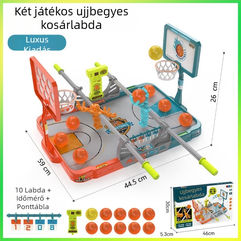 Gyerekeknek szóló ujjbegyes kosárlabdaasztal – beltéri interaktív párbaj időmérővel, 4–6 éveseknek